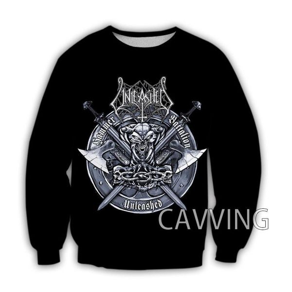 

men's hoodies & sweatshirts fashion women/men's 3d print unleashed rock crewneck harajuku styles long sleeve, Black