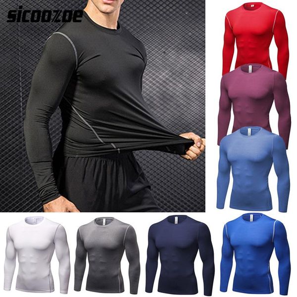 

running jerseys men compression t-shirt,tight long sleeve sport shirts training jogging sportswears,quick dry gym fitness workout, Black;blue