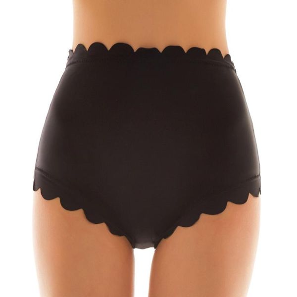 

women's swimwear shekini swimsuit briefs solid black plus size flounced sides full coverage high waisted bikini bottoms s-xxxxl, White;black