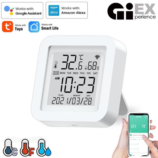 

smart home control wifi hygrometer thermometer, humidity temperature gauge with remote monitor,work for life alexa google assistant tuya