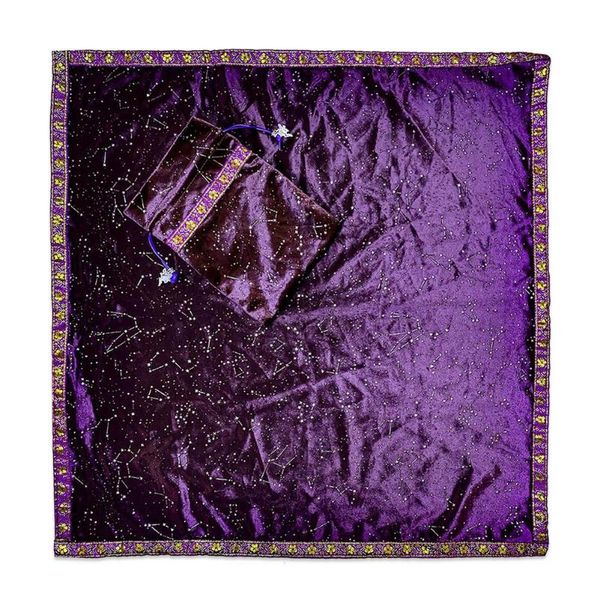 

table cloth purple altar tarot velvet divination tablecloth with cards bag board game pouch cover accesso