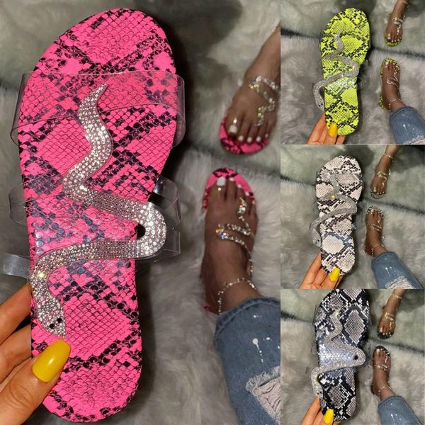 

slippers women flip flops snake double layer sandals 2021 flat bottom ladies beach shoes outdoor travel fashion wild student 6.9, Black