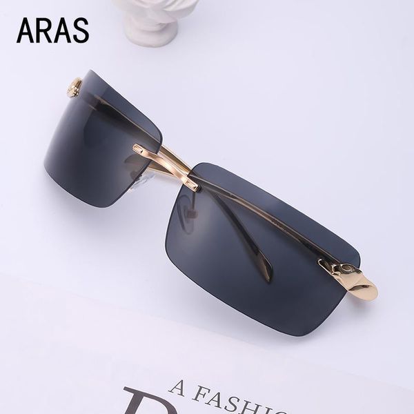 

sunglasses retro women brand designer fashion rectangle rimless gradient men sun glasses shades cutting lens frameles eyeglasses, White;black