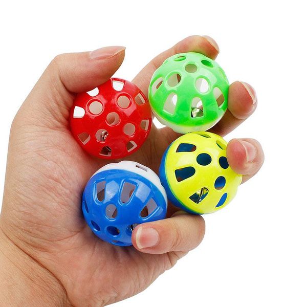 

cat toys ball toy with jingle bell inside kitten pet teaser colorful balls for cats diameter 3.5 cm