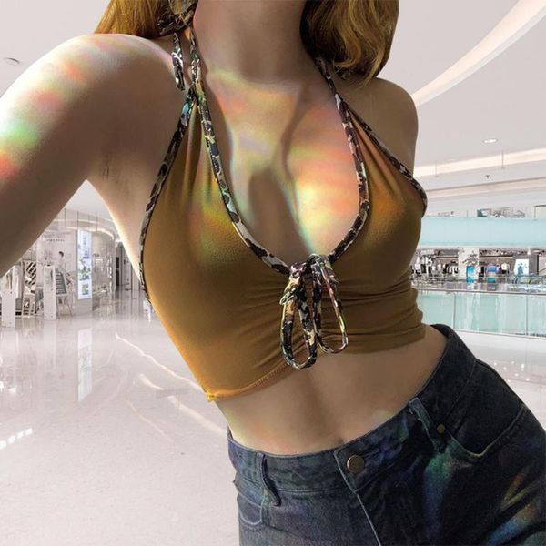 

yoga outfit casual sports tank women summer halter vest slim sleeveless crop hight waist lace-up push up mujer tirantes