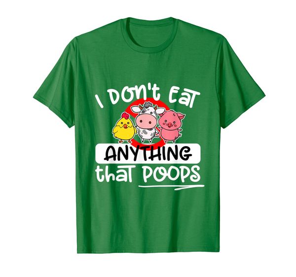 

vegan - i don't eat anything that poops shirt, White;black