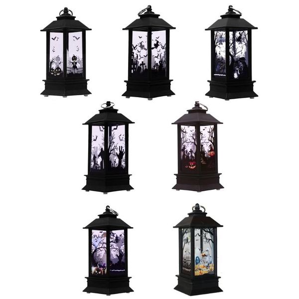 

strings halloween decoration ornaments scary skeleton pumpkin witch pattern lantern led electronic candle light bar hanging prop