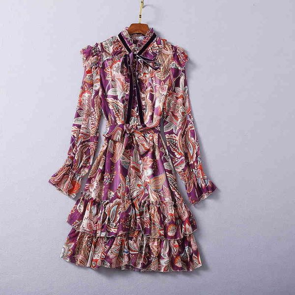 

casual dresses european and american women's wear winter style long sleeve collar vintage print flurries fashionable dress rc12, Black;gray