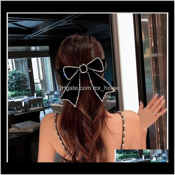 

baby maternity drop delivery 2021 big bow girls clip kids shiny padded diamond headband hoop fashion hair accessories hairbands sqyxm, Slivery;white