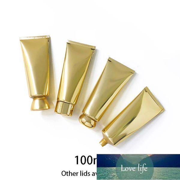 100ml ouro plástico espremer tubo 100g vazio cosmético garrafa macia skincare creme shampoo lote pasta de dentes embalagens