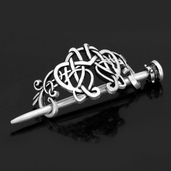 

female nordic hairpin viking celtic plate, Golden;silver
