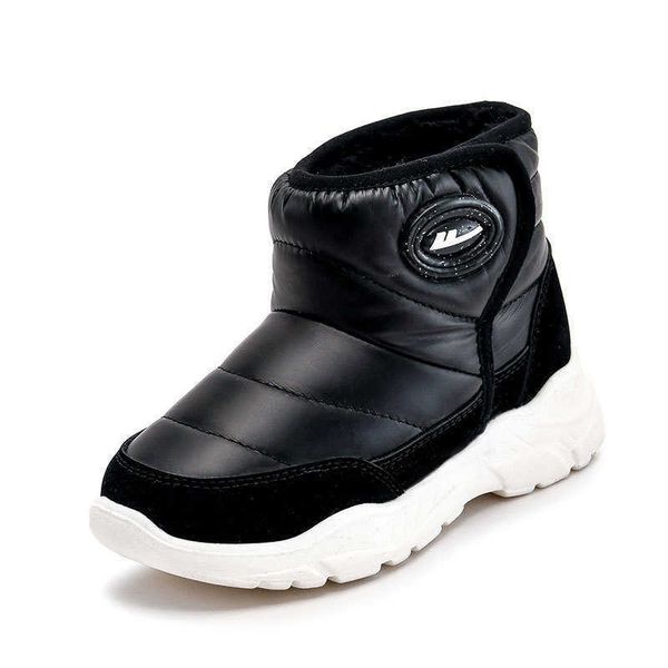 

kids snow boots for girls winter rain outdoor warm plush shoes children ankle booties size 26-37(little kid/big kid) designer classic luxury, Black
