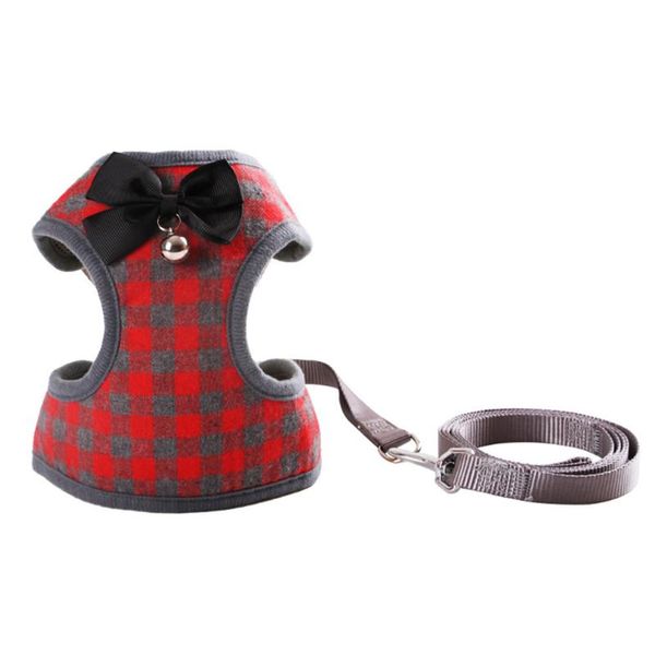 

dog harness with bowtie step-in vest leash set pet cat for daily walking running training collars & leashes