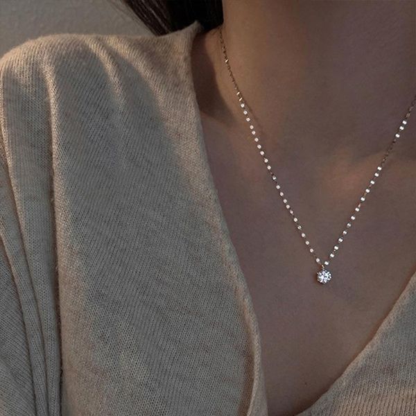 

chains 7rings classic fashion style s925 silver diamond necklace for women designer choker luxury jewelry female