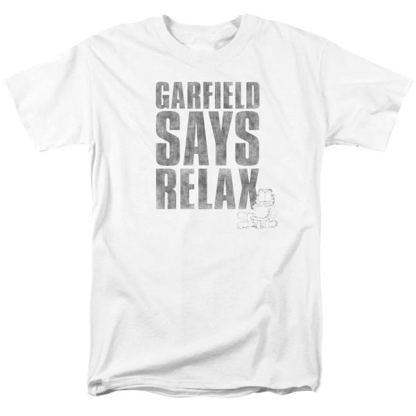 

garfield relax t-shirt sizes s-3x new, White;black