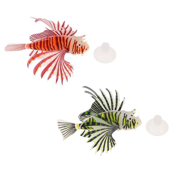 

cat toys 2pcs artificial fish aquarium decor luminous tank