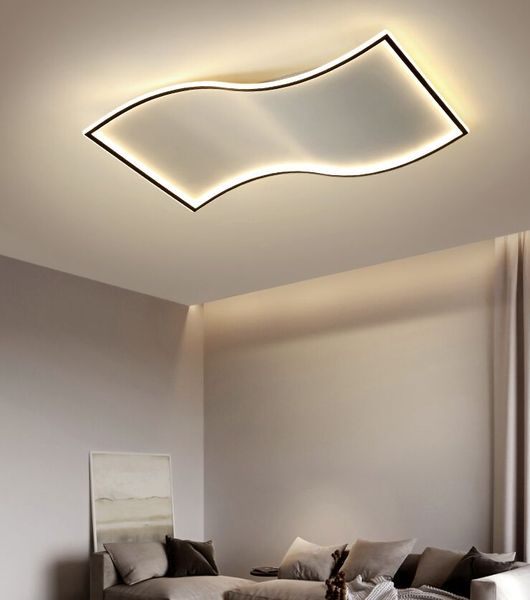 Светодиодный современный творческий потолочный потолочный светильник прямоугольный ультратонкий поверхностный монтажный лампа для гостиной спальни лобби дома деко
