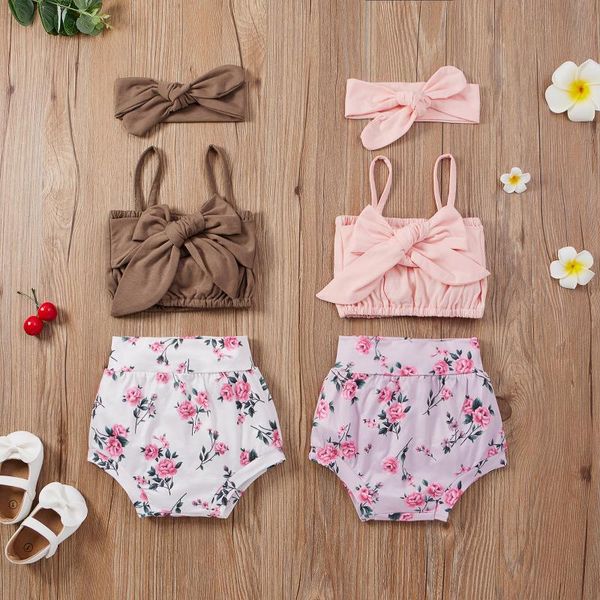 

clothing sets ma&baby 0-24m flower baby girl clothes set born infant outfits bow vest crop floral shorts costumes dd15, White