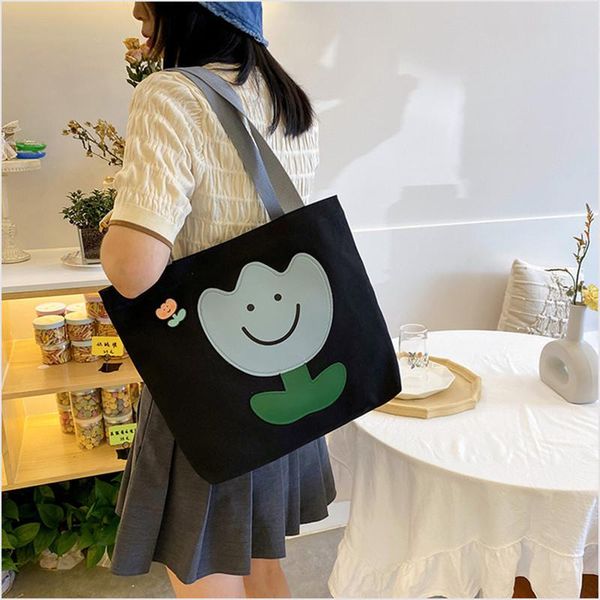 

evening bags women cute handbag female japanese ins antique cartoon funny personality flower student canvas shoulder bag