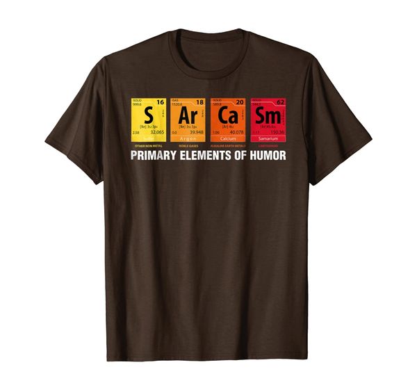 

Sarcasm Elements of Humor Periodic Table Graphic T-Shirt, Mainly pictures