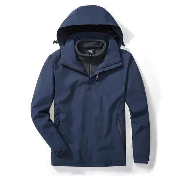 

outdoor jackets&hoodies jacket men's three-in-one women and men polar fleece liner waterproof cold-resistant warm overalls, Blue;black