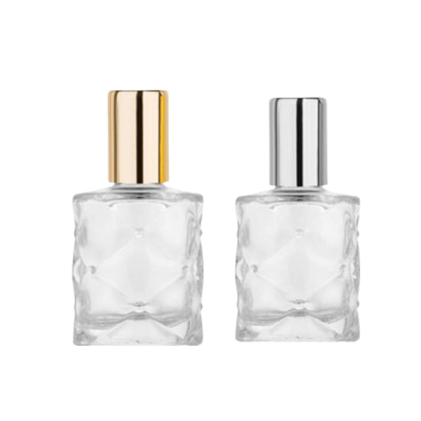 

storage bottles & jars 10ml empty clear rhomb essential oil steel roller vials gold silver cover portable glass perfume roll on refillable b