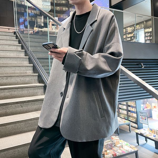 

leisure perth fashion suit handsome loose coat spring men's youth solid color blazer jacket, Black;brown