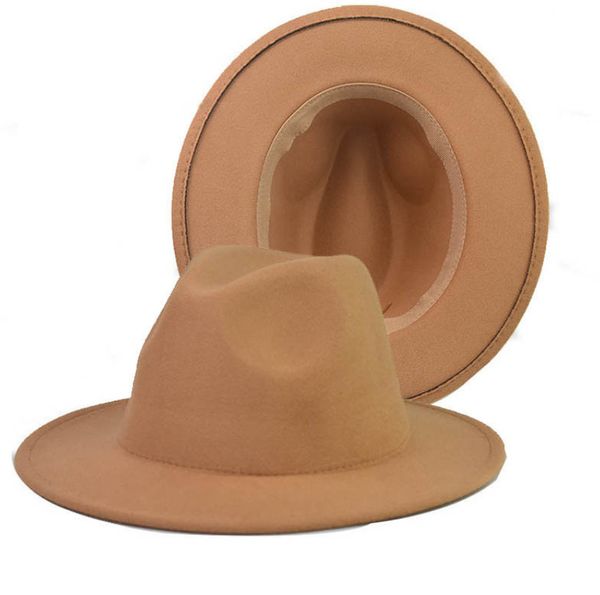 

ins girls woolen cap fall winter kids wide brim warm casual hat children jazz caps christmas party mother and daughter gentleman hats a7818, Yellow