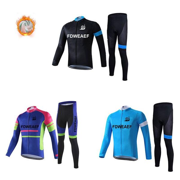 

racing sets fdweaef cycling jerseys set 19d suits gel padded bib pants winter windproof thermal fleece long sleeve coat jacket, Black;blue
