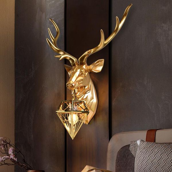 

wall lamp modern antler led for bedroom living room kitchen lights creative home decor soconces loft coffee cafe light