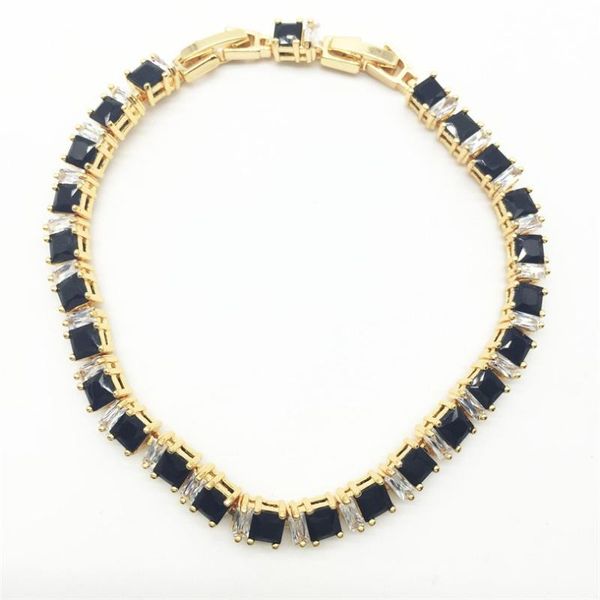 

charming black & white color jewelry gold women chain bracelet bangle link,