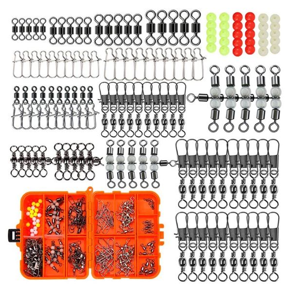 

fishing accessories 141pcs tackle box - rolling swivel snap,snap pin,barrel snap swivel,fishing beads, space beans saltwater