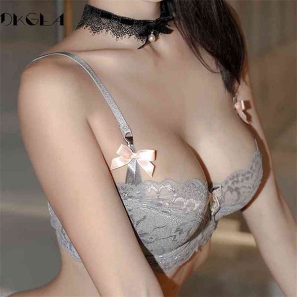 

fashion black bra plus size c d cup thin cotton underwear women lace comfortable brassiere gray bras embroidery lingerie 210728, Red;black