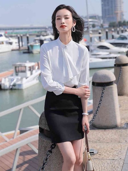 

woman yellow turtleneck solid blouse full lantern girl plus size 4xl white, Black