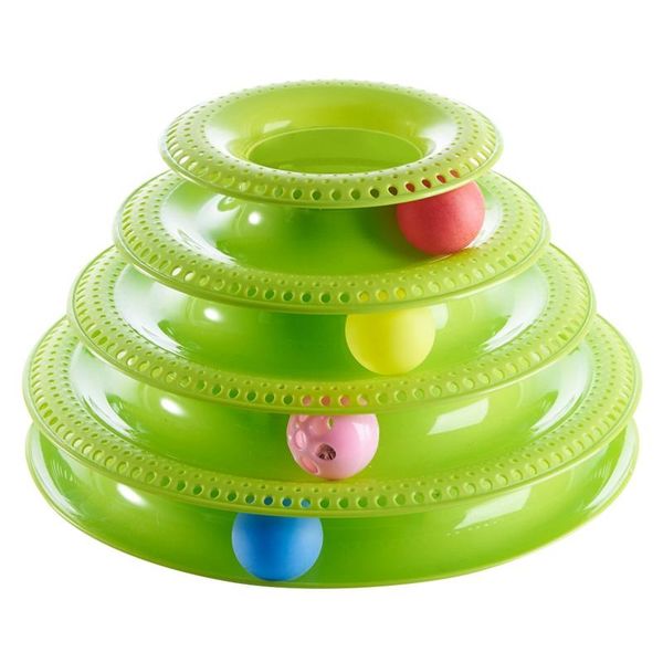 

cat toys pets interactive cats three-tier turntable pet intellectual track tower funny toy plate 4 balls 3