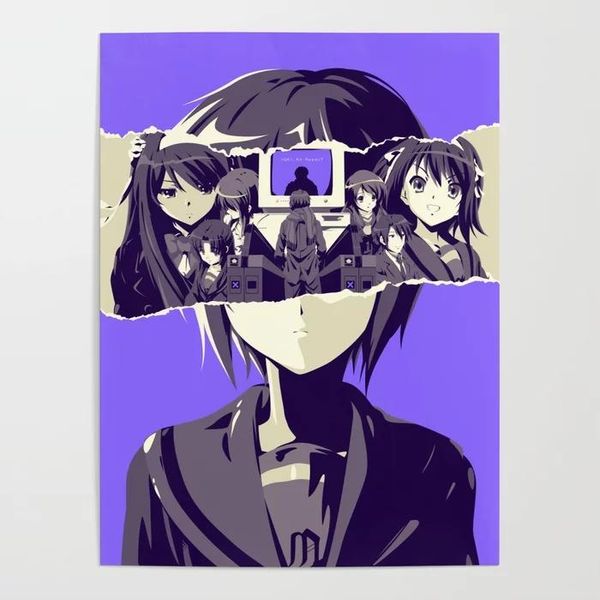 

paintings wall art print canvas doubt disappearance of haruhi suzumiya painting home decor anime poster modular picture modern living room