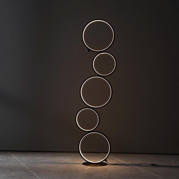 

floor lamps table with touch switches and rings are used for modern interior decoration, nordic led