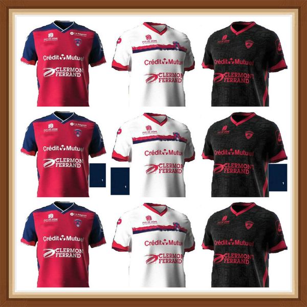 

21 22 maillots clermont foot 63 soccer jerseys home away third 2021 2022 bayo dossou allevinah berthomier magnin iglesias tell football shir, Black;yellow