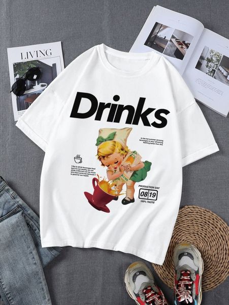 

men figure & slogan graphic tee l8te#, White;black