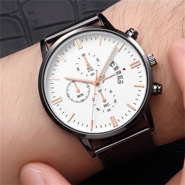 

wristwatches 2021 fashion rose gold mesh steel men's quartz watches alloy watchband men casual relogio masculino, Slivery;brown