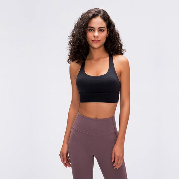 

yoga outfit strappy sports bra for women, crisscross back medium support with removable cupsunderwear