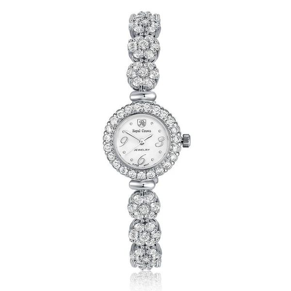 

fashion women full crystals jewelry watches luxury rhinestone bracelet watch waterproof quartz roman wrist lotus wristwatches, Slivery;brown