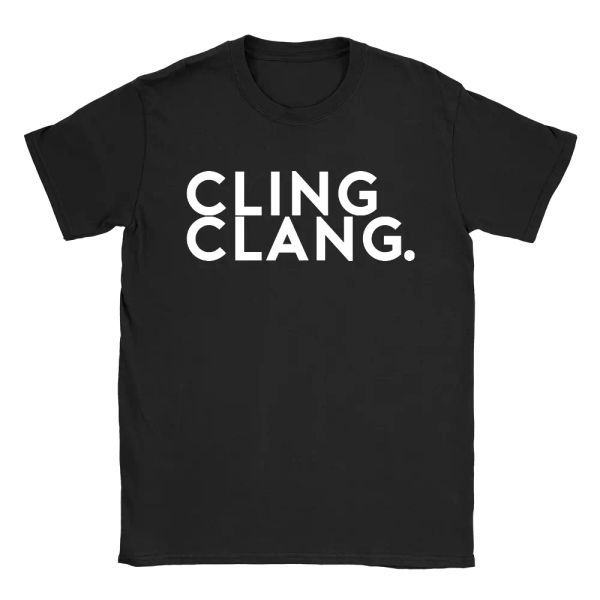 

cling clang mens t-shirt impractical jokers funny slogan gift present dad, White;black