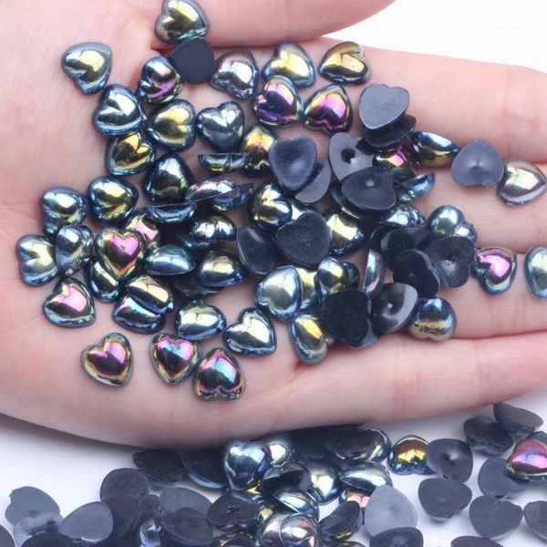 

flatback half pearls imitation heart shape 12mm 1000pcs glue on resin ab colors scrapbook wedding cards nail jewelry1, Silver;gold