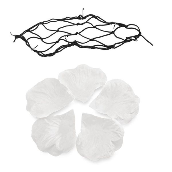 

party decoration black bungee motorcycle helmet cargo net with 1000x artificial silk rose petal confetti wedding birthday
