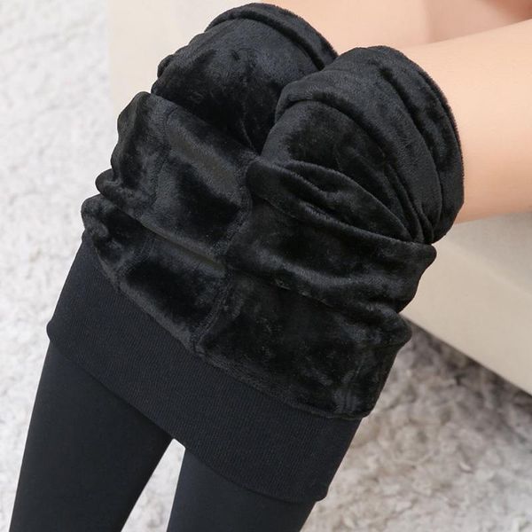 

women's leggings women velvet winter legging ankle-length warm fitness drop, Black
