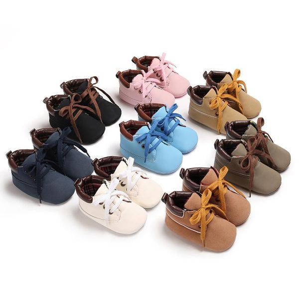 

first walkers toddler born infant baby boy girl leather shoes kids soft sole crib prewalker shoes0-18m