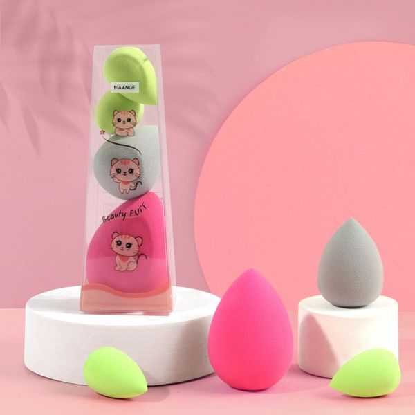 

sponges, applicators & cotton style 4pcs/pack different sizes make up puff cosmetic sponge wet and dry double use beauty tools candy color