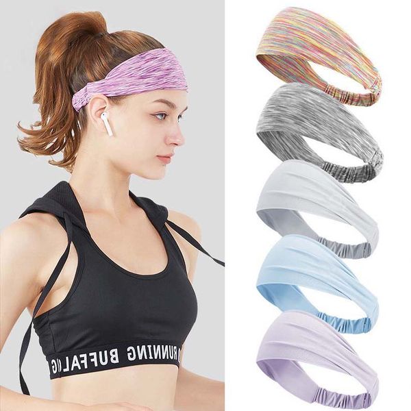 

l-713 running sports hair band men and women yoga sweat absorption bandage color high elastic headband anti sweat hair towel