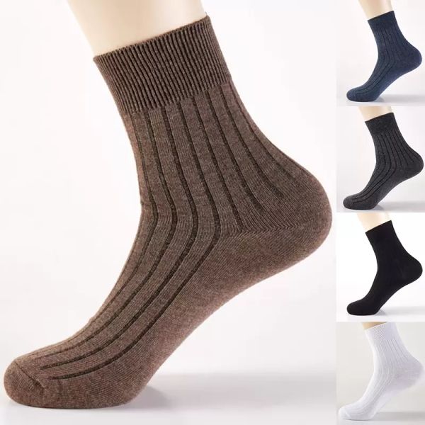 Männer Baumwolle Crew Socken Einfarbig Sport Laufen Lange Röhre Socken Weiche Freizeit Absorbiert Schweiß Männliche Business Socken Elastisch weiß Schwarz